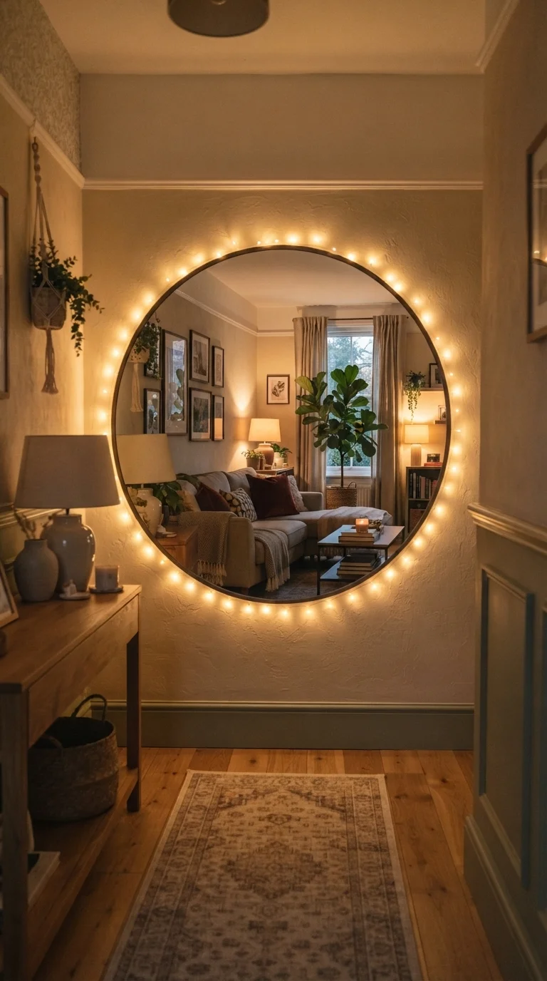 9. Mirror-Framed Glow for Depth