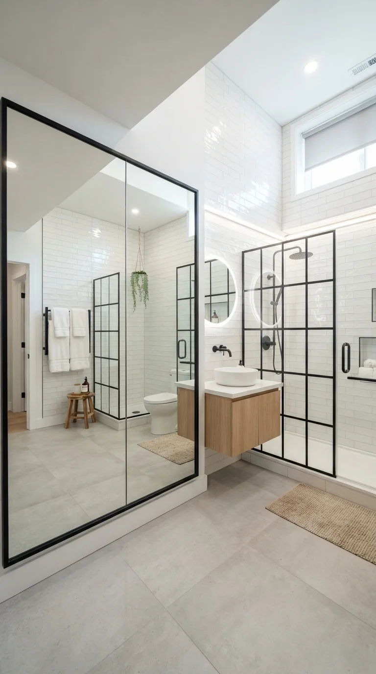 11 Basement Bathroom Ideas 2026 Modern Finished 9. Reflective Surfaces for Light Amplification