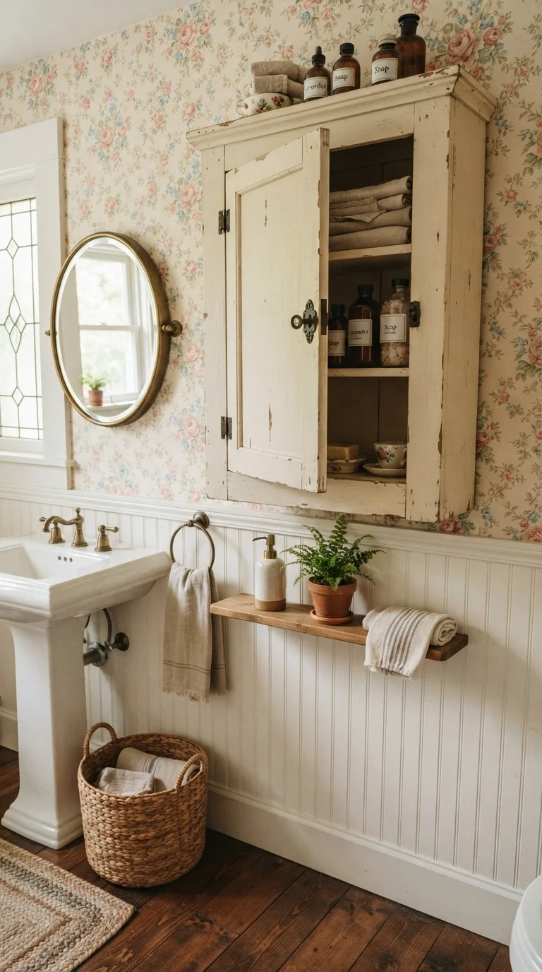 12 Kitchen Backsplash Ideas 2026 Modern White Cabinets 9. Vintage-Inspired Painted Wood