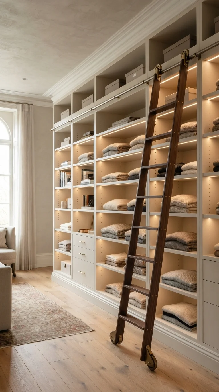 1. Vertical Floor-to-Ceiling Shelving