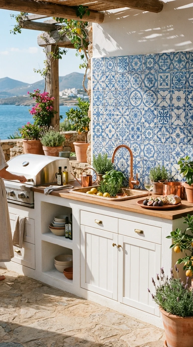 10. Bold Patterned Tile Backsplash