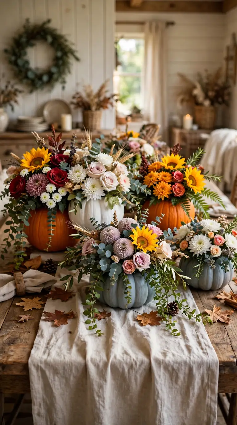 18 Pumpkin Flower Arrangements for a Festive Fall Home