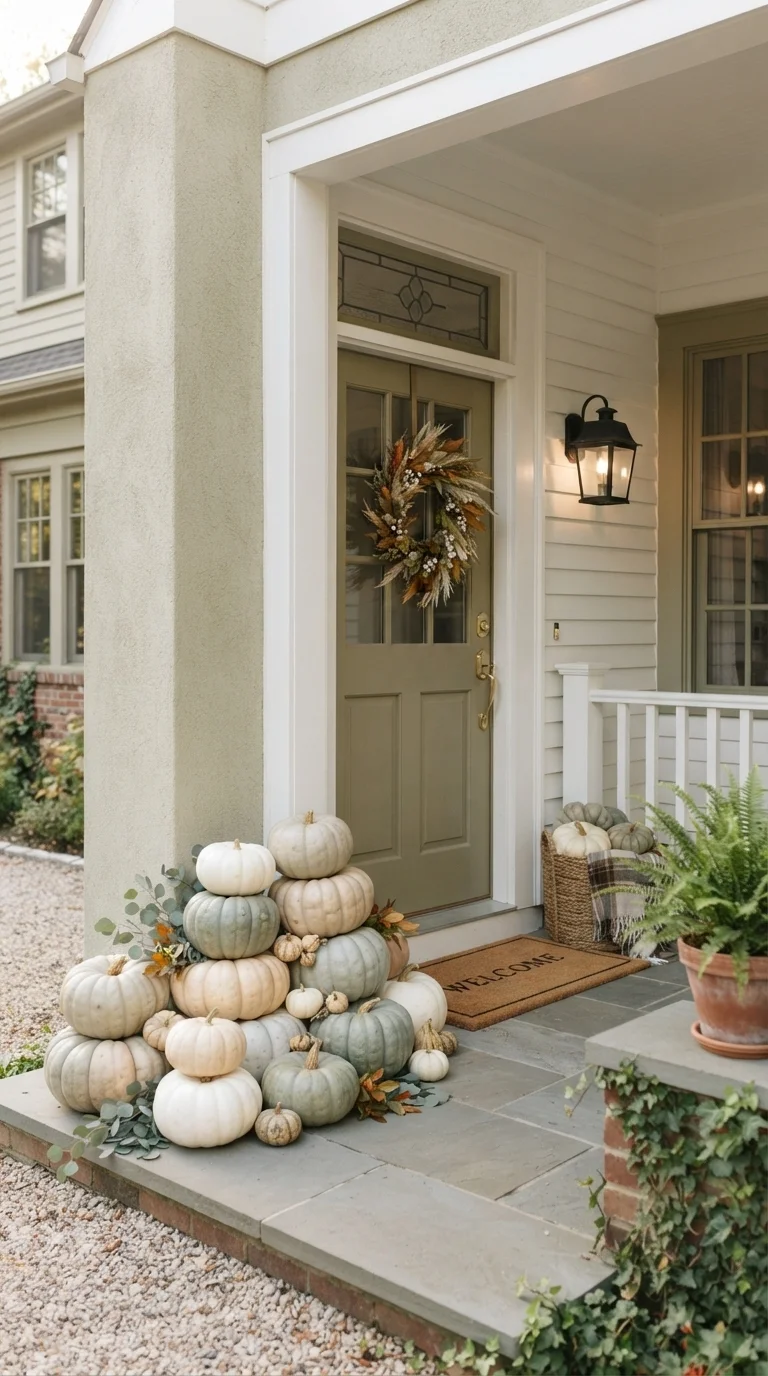 2. Heirloom Pumpkin Clusters in Neutral Tones