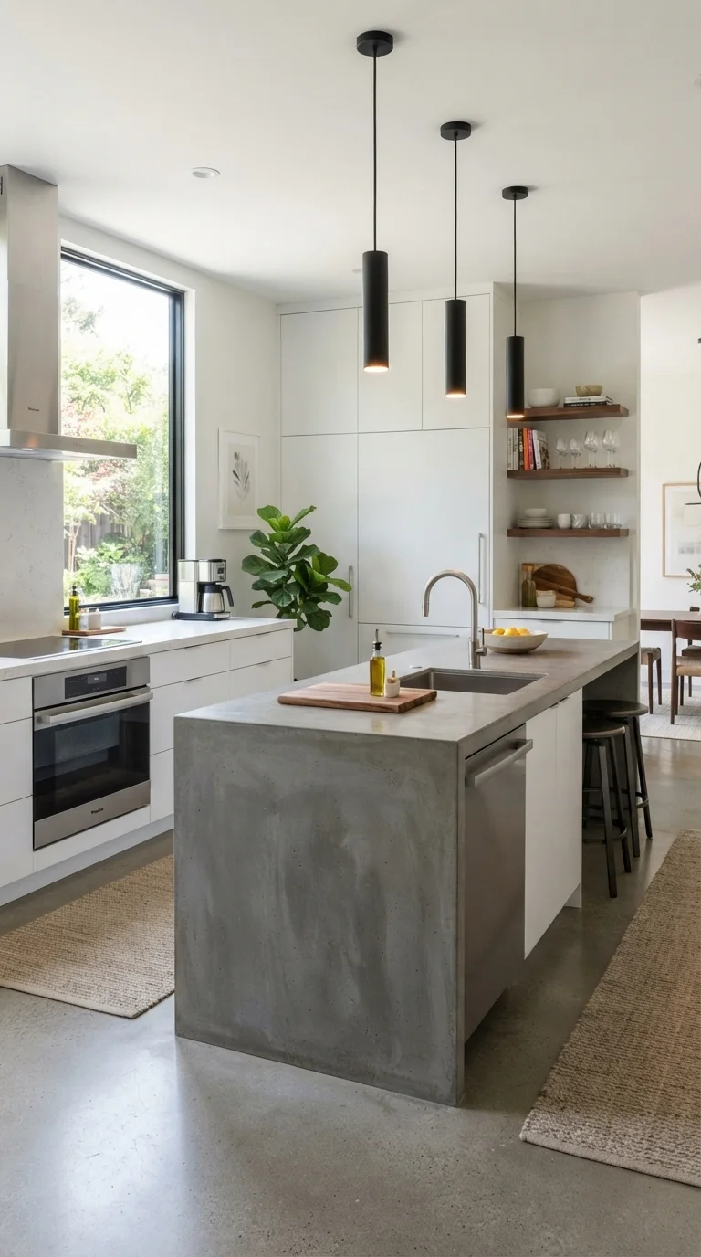 3. Concrete-Inspired Gray Countertops