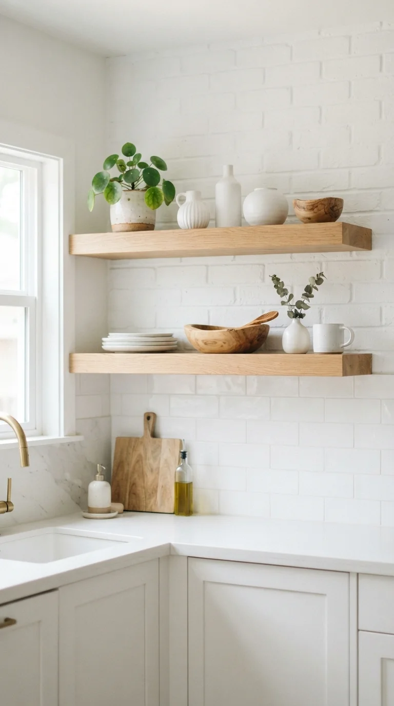 5. Open Shelving with Artisan Ceramics
