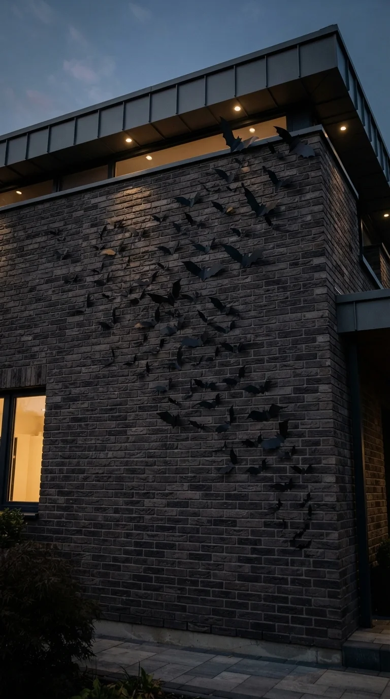 5. Oversized Black Paper Bat Swarm