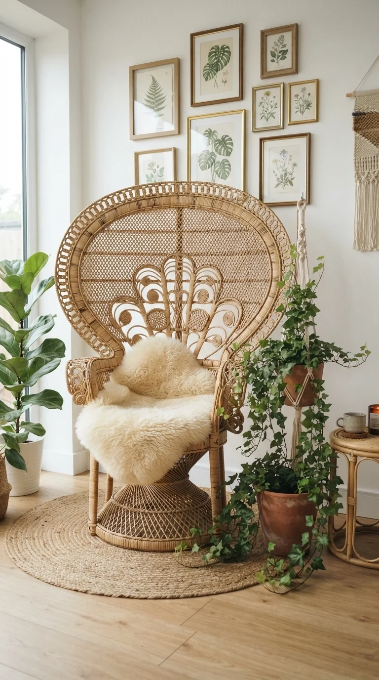 5. The Rattan Peacock Chair for Bohemian Flair