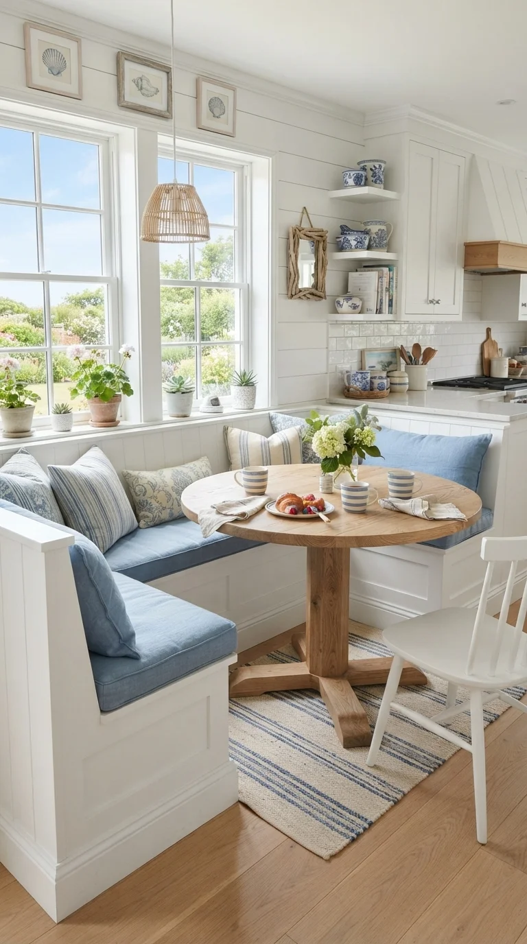 7. Coastal Blue Accents through Textiles