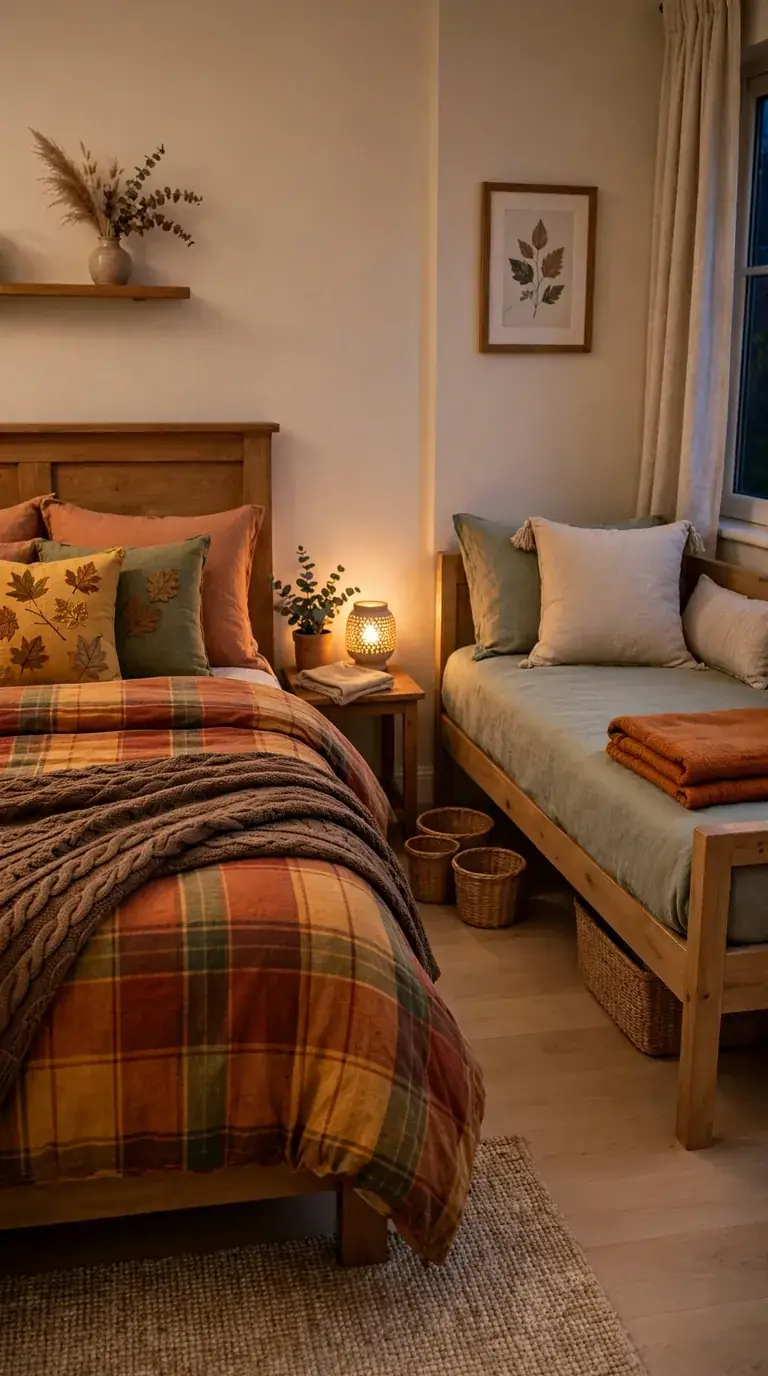 Family friendly guest room with queen bed and dressed daybed for children
