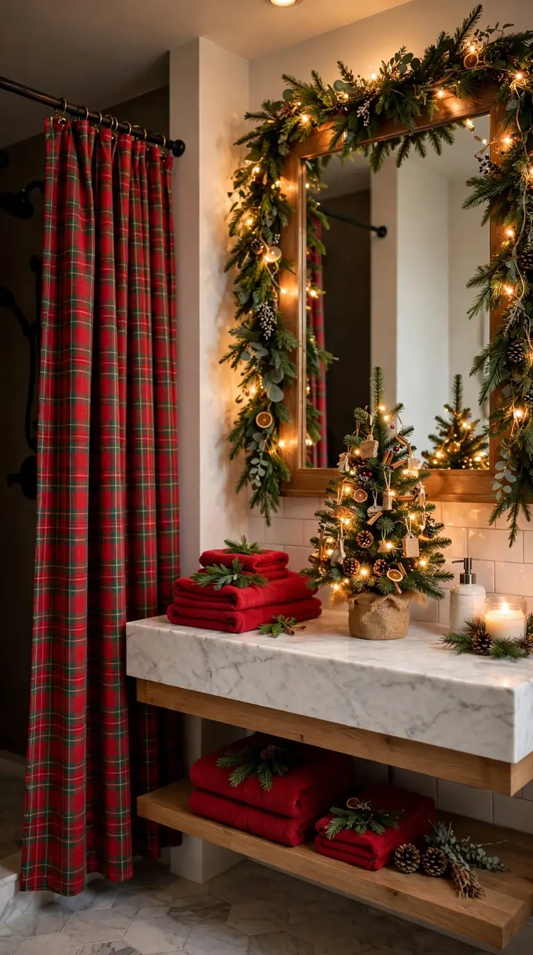 18 Christmas Bathroom Decor Ideas for a Festive Powder Room