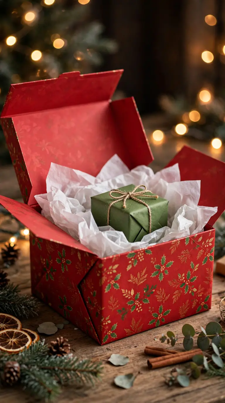 Nested gift boxes being opened in layers