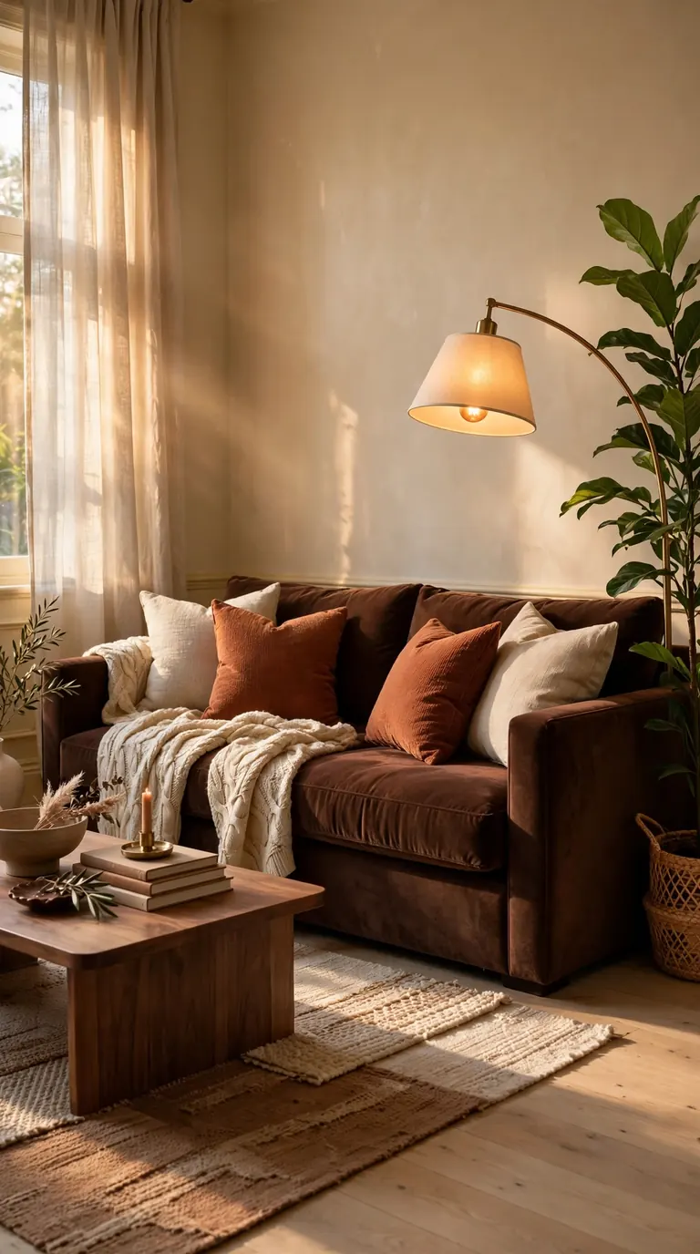 18 Brown Living Room Ideas That Feel Rich and Cosy