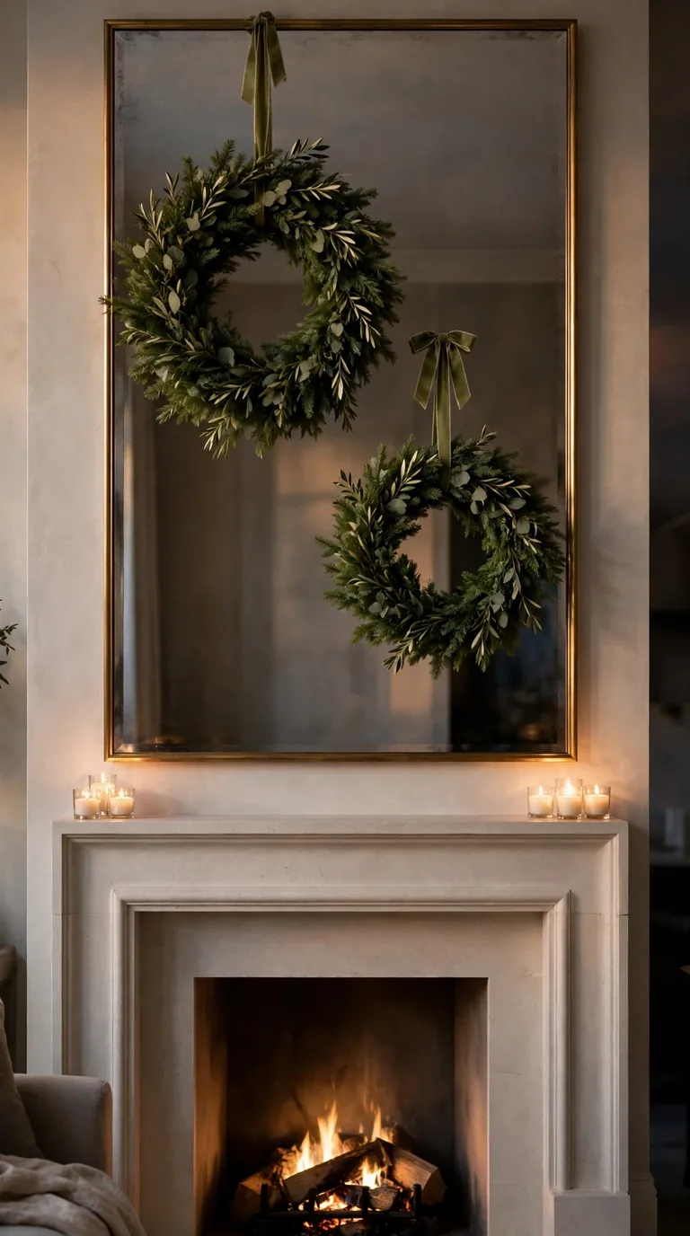 Vintage candle collection christmas mantel decor